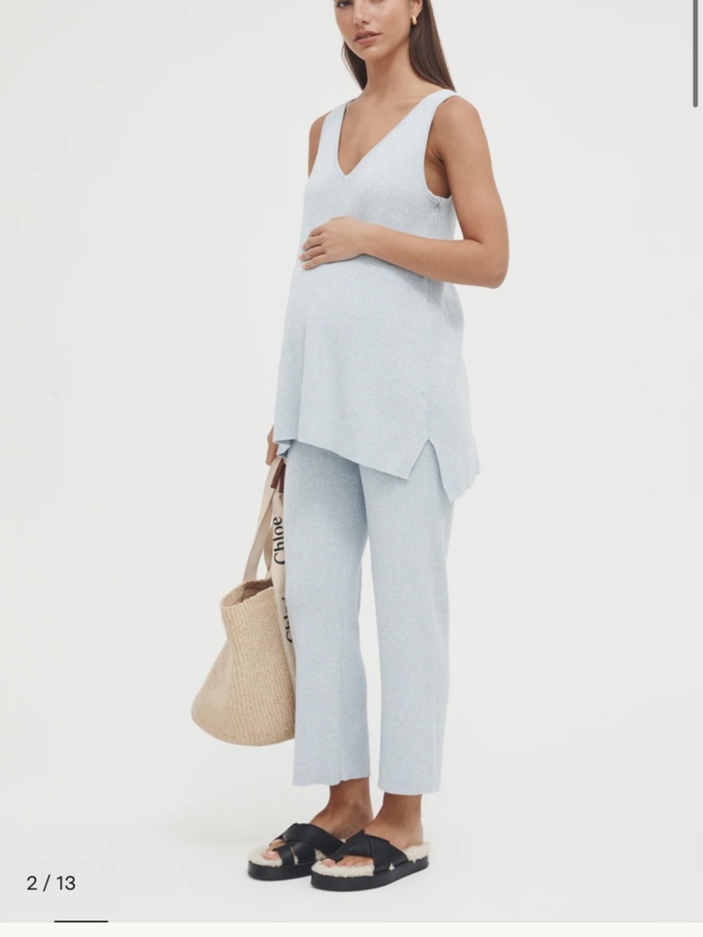 Legoe héritage Knit top and pants set In baby pink color. Size XS